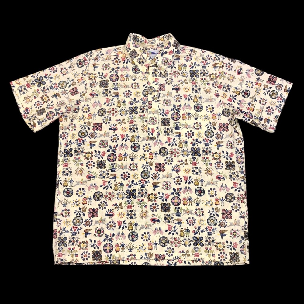 Reyn Spooner Americana 4th Of July Hawaiian Shirt Men's XL Reverse Print
